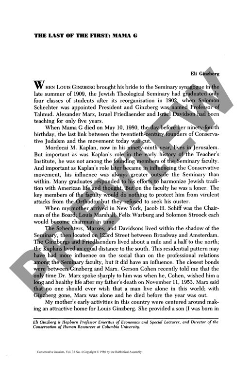 The Last of the First Mama G