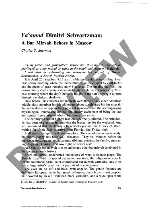Yaamod Dimitri Schvartzman a Bar Mizvah