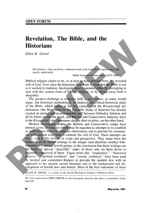 Revelation the Bible and the Historians