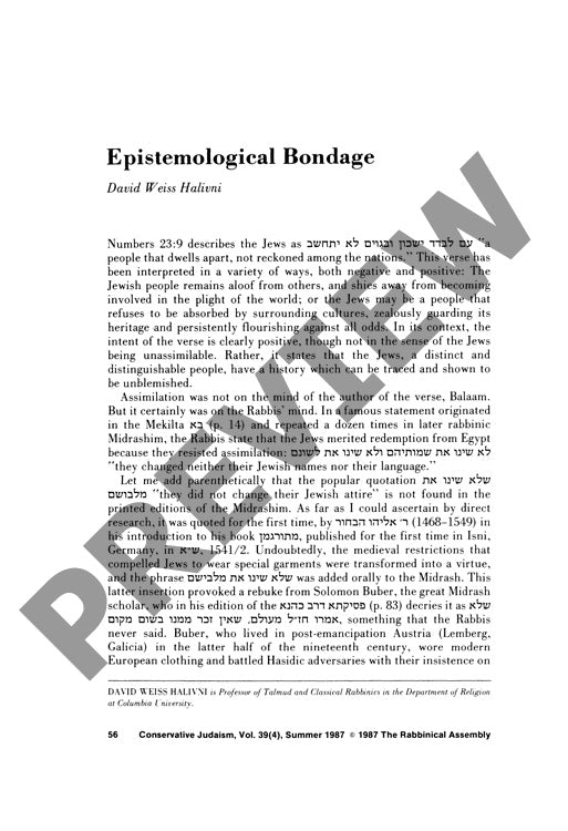 Epistemological Bondage