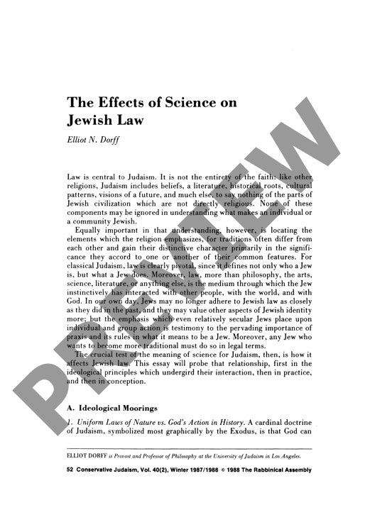 The Effects of Science on Jewish Law