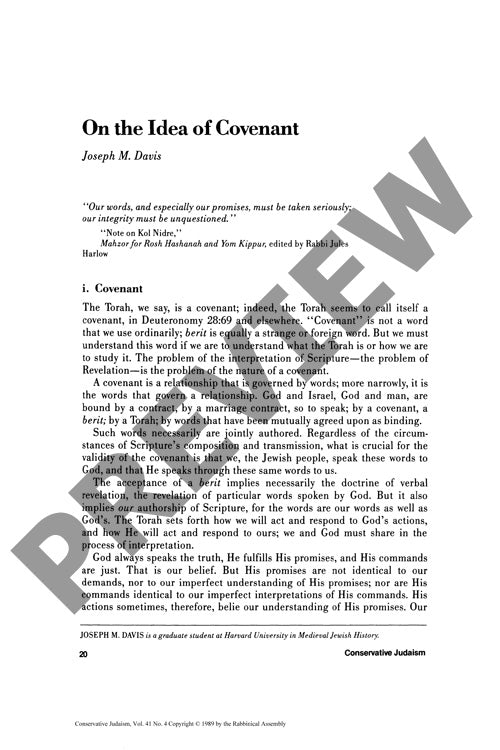 On the Idea of Covenant