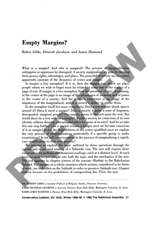 Empty Margins