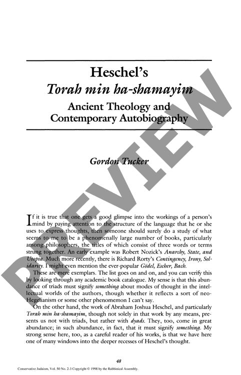 Heschels Torah Min Ha Shamayim Ancient T