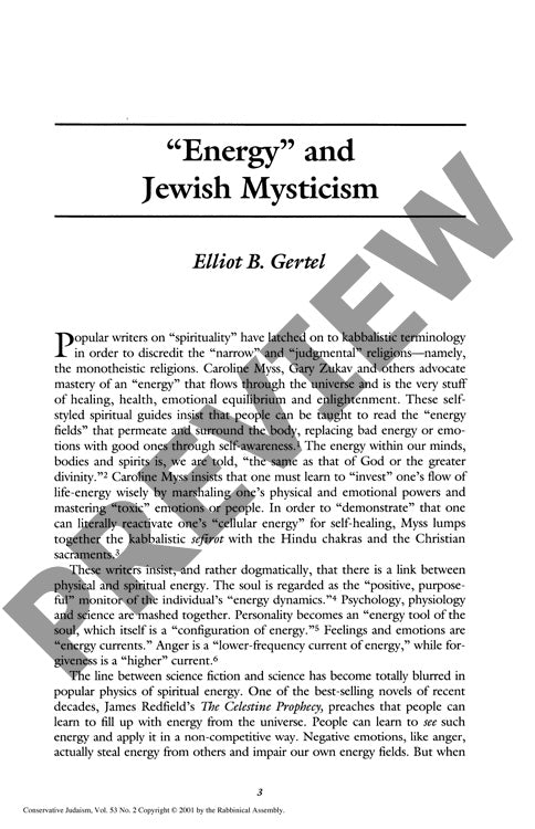 Energy and Jewish Mysticism