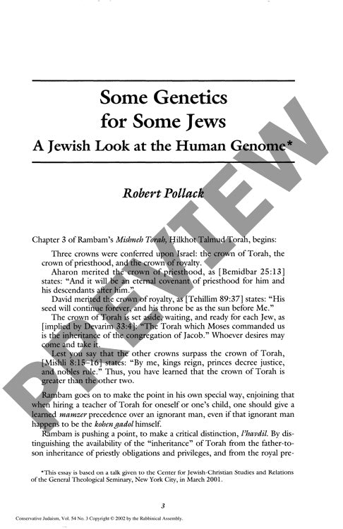 Some Genetics for Some Jews a Jewish Loo