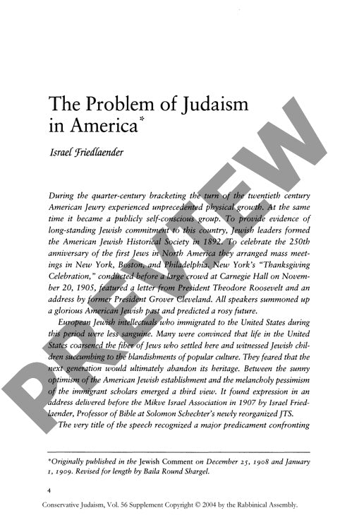 The Problem with Judaism in America