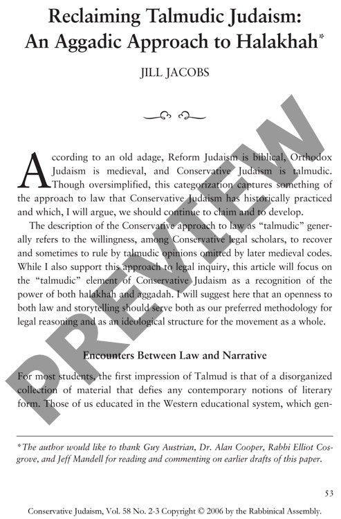 Reclaiming Talmudic Judaism an Aggadic A