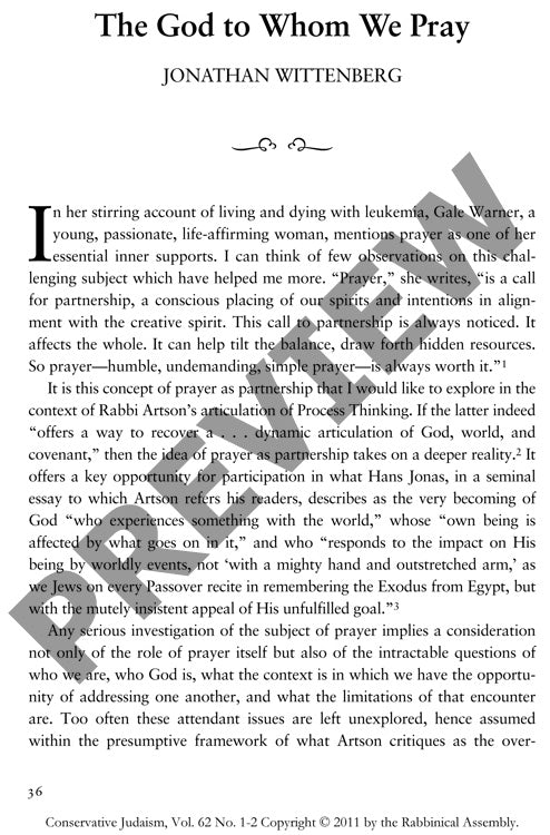 The God to Whom We Pray