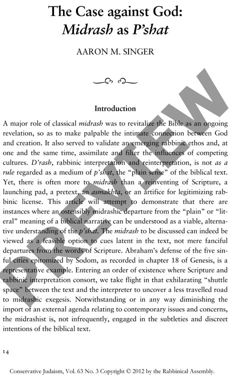 The Case Against God Midrash as Pshat