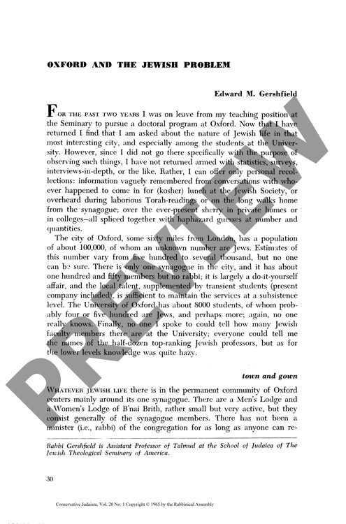 Oxford and the Jewish Problem