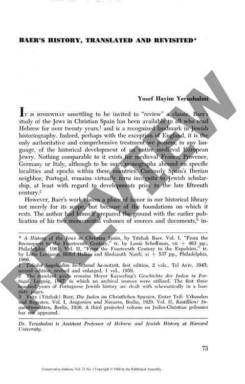 Baers History Translated and Revisited