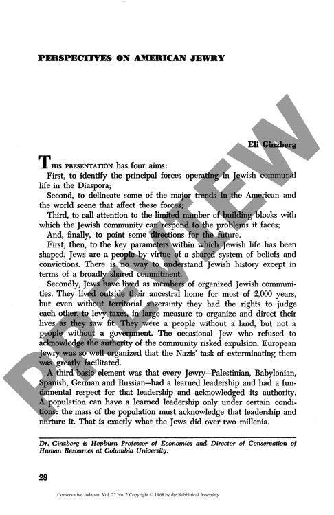 Perspectives on American Jewry