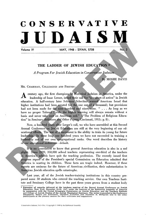 The Ladder of Jewish Education a Program
