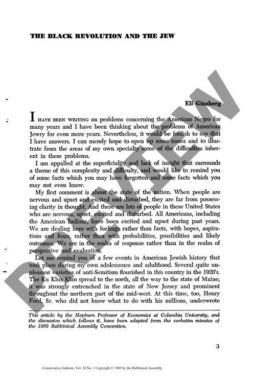 The Black Revolution and the Jew