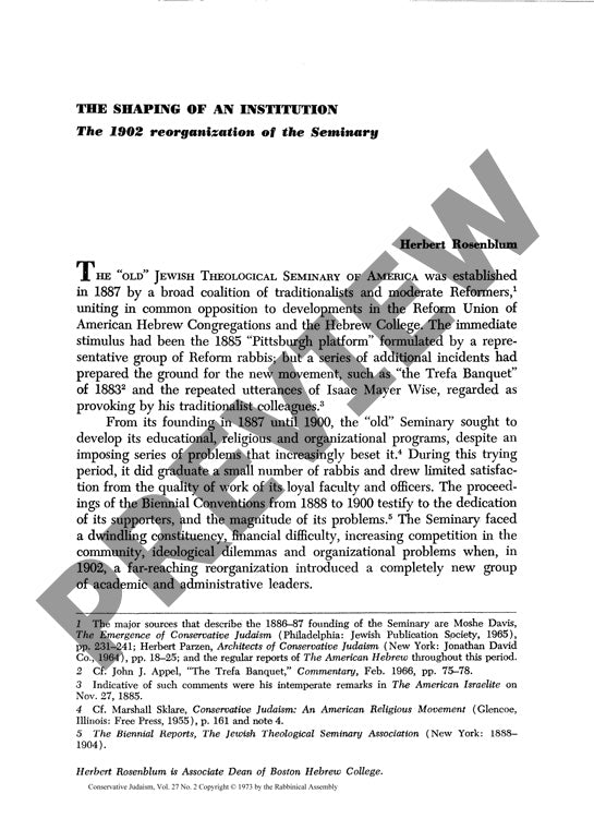 The Shaping of an Institution the R