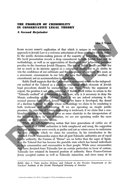 The Problem of Credibility in Conservati