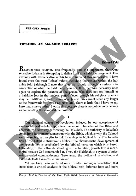 Towards an Aggadic Judaism