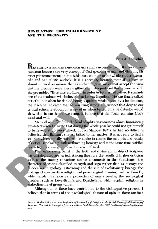 Revelation the Embarrassment and the Nec