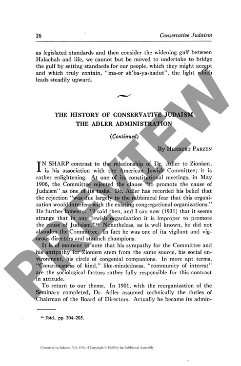 The History of Conservative Judaism The