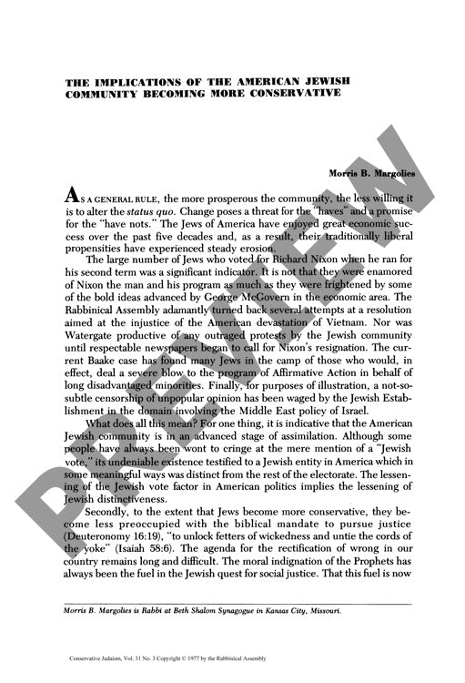 The Implications of the American Jewish