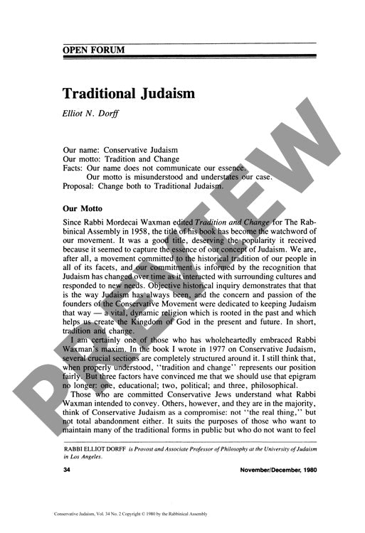 Traditional Judaism