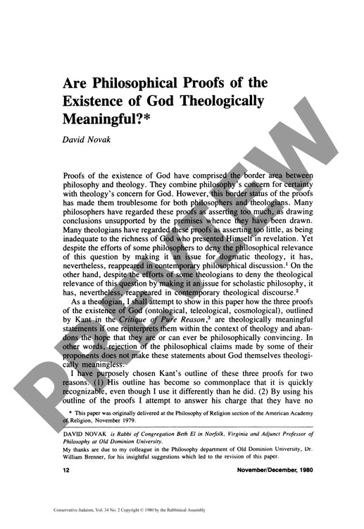 Are Philosophical Proofs of the Existenc