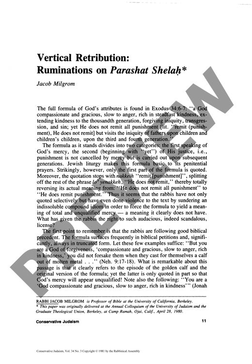 Vertical Retribution Ruminations on Para