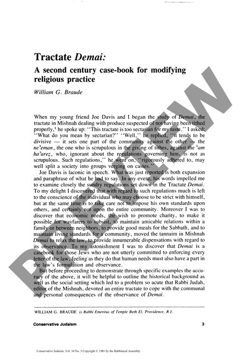 Tractate Demai a Second Century Case Boo