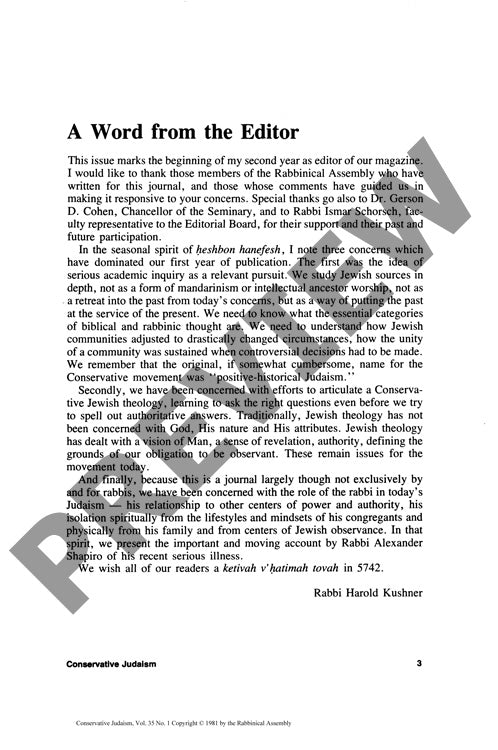 A Word from the Editor