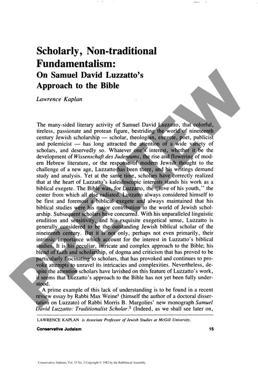 Scholarly Non Traditional Fundamentalism