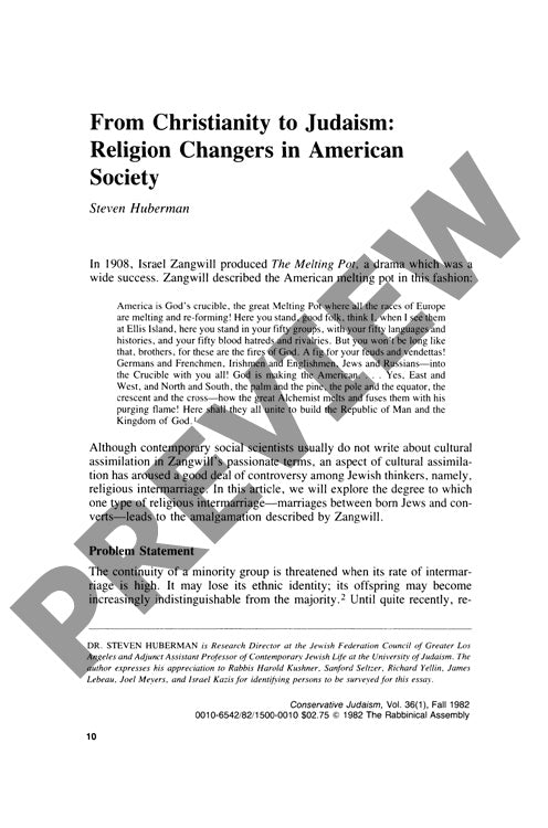 From Christianity to Judaism Religion Ch