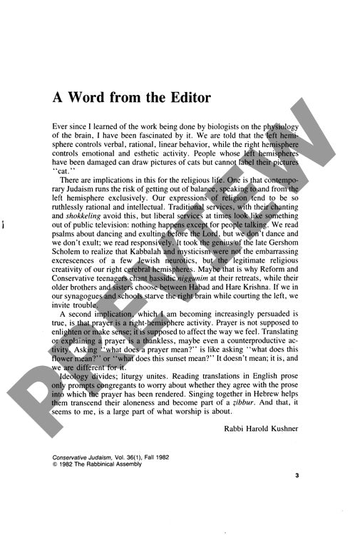 A Word from the Editor