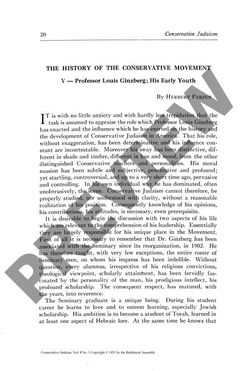 The History of the Conservative Movement