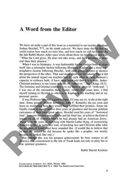 A Word from the Editor