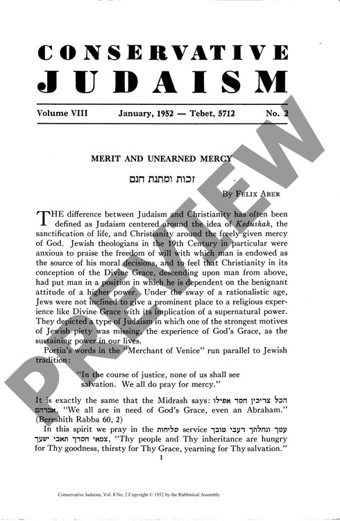 Merit and Unearned Mercy