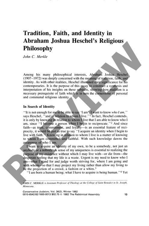 Tradition Faith and Identity in Abraham