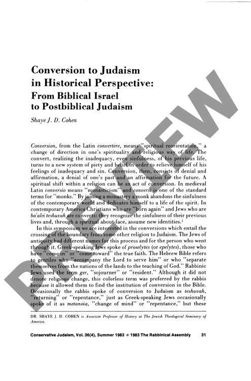 Conversion to Judaism in Historical Pers