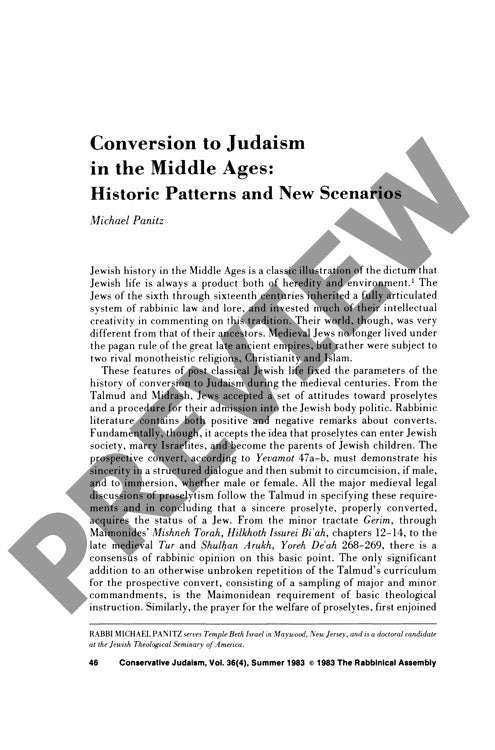 Conversion to Judaism in the Middle Ages