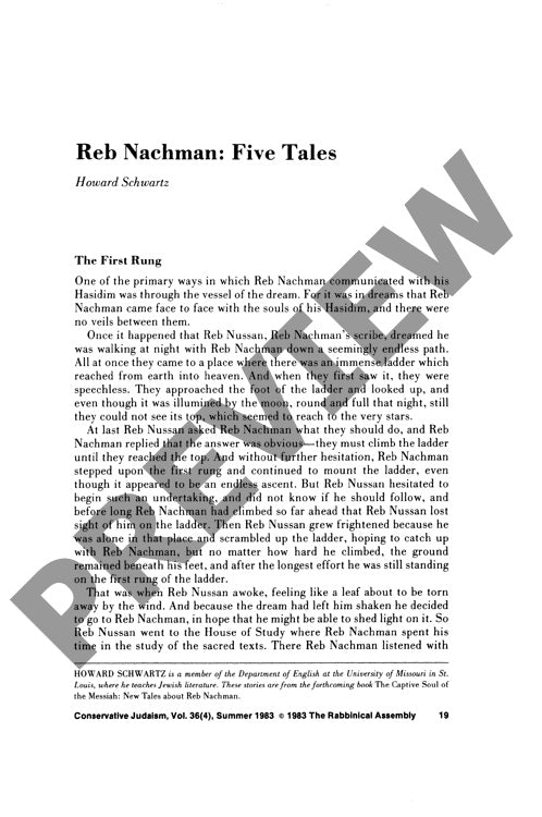 Reb Nachman Five Tales