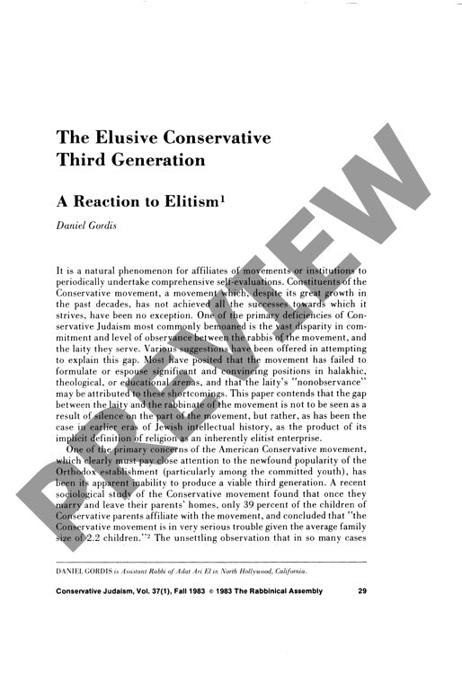 The Elusive Conservative Third Generatio