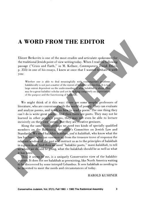 A Word from the Editor
