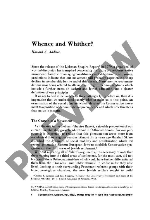Whence and Wither