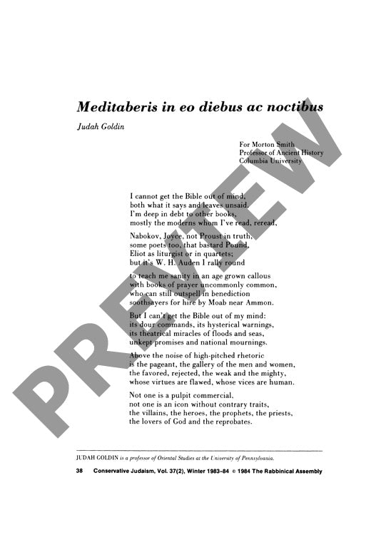 Meditaberis in Eo Diebus Ac Noctibus
