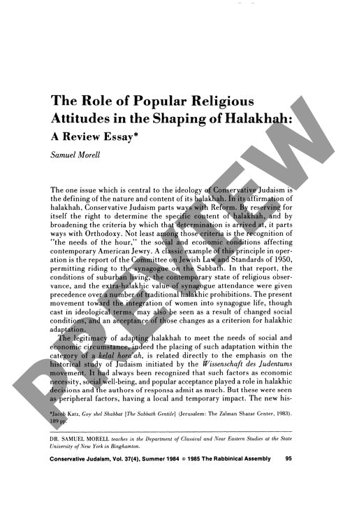 The Role of Popular Religious Attitudes