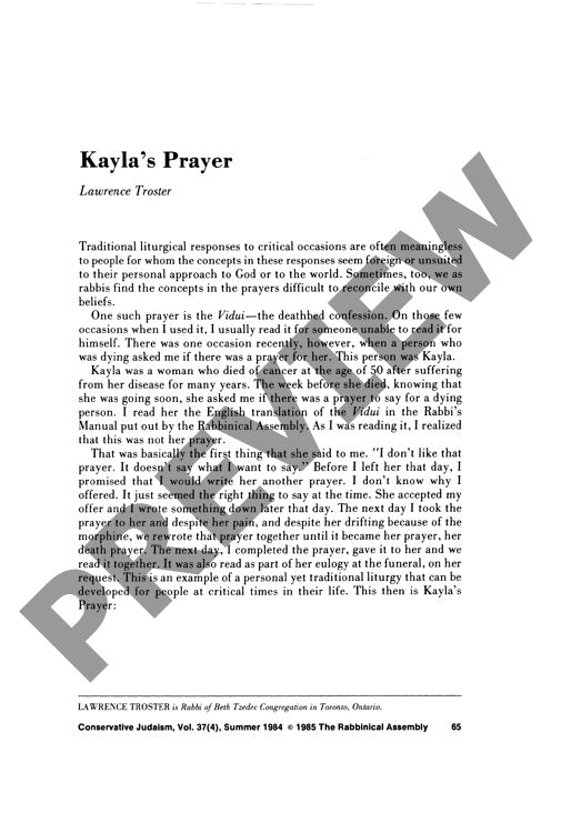 Kaylas Prayer