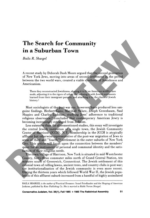 The Search for Community in a Suburban T