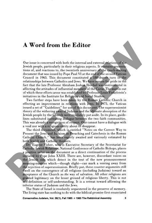 A Word from the Editor