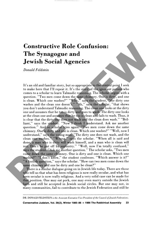 Constructive Role Confusion the Synagogu