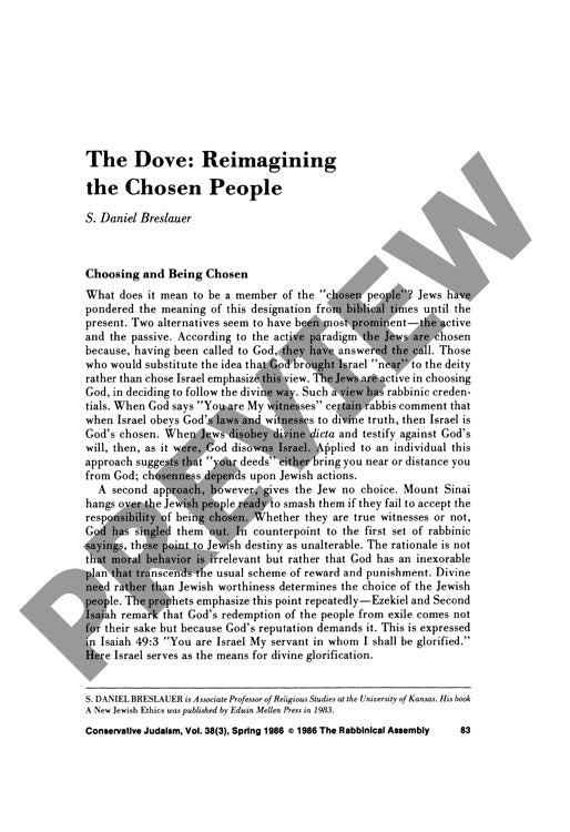 The Dove Reimagining the Chosen People